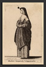 Wenceslaus Hollar (Bohemian, 1607 - 1677), Mulier Generosa Coloniensis, 1643, etching