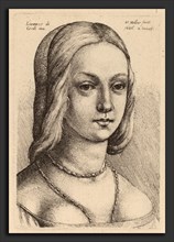 Wenceslaus Hollar after Lorenzo di Credi (Bohemian, 1607 - 1677), Head of Woman Looking Right,