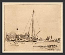 Johan Barthold Jongkind (Dutch, 1819 - 1891), The Moored Boat (La Barque amarree), 1862, etching