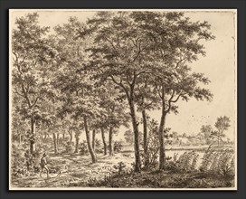 Ernst Willem Jan Bagelaar (Flemish, 1775 - 1837), Landscape with a Peasant Carrying Firewood, c.