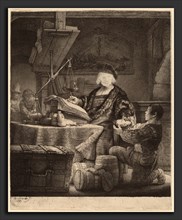 Rembrandt van Rijn (Dutch, 1606 - 1669), Jan Uytenbogaert, "The Goldweigher", etching on laid paper