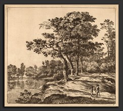 Jan Hackaert (Dutch, probably 1628 - probably 1699), Landscape with Four Trees, etching