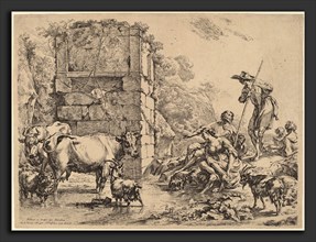 Nicolaes Pietersz Berchem (Dutch, 1620 - 1683), Cow Drinking, 1680, etching