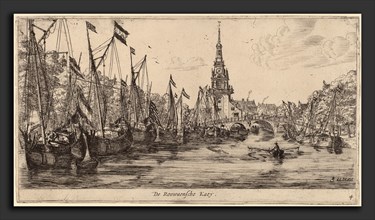 Reinier Zeeman (Dutch, 1624 - 1664), Roowaensche Quay (De Roowaensche Kaey), etching
