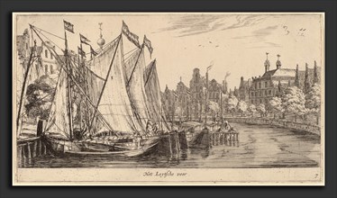 Reinier Zeeman (Dutch, 1624 - 1664), The Ferry to Leiden (Het Leytsche veer), etching
