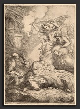 Bartolomeo Biscaino (Italian, 1632 - 1657), The Holy Family Adored by Angels (The Large Nativity),
