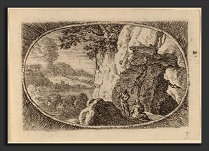 Herman van Swanevelt (Dutch, c. 1600 - 1655), Man and Woman at the Mouth of a Cave, etching