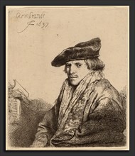 Rembrandt van Rijn (Dutch, 1606 - 1669), Young Man in a Velvet Cap (Ferdinand Bol?), 1637, etching