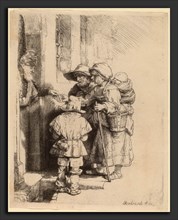 Rembrandt van Rijn (Dutch, 1606 - 1669), Beggars Receiving Alms at the Door of a House, 1648,