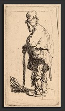 Rembrandt van Rijn (Dutch, 1606 - 1669), Beggar Leaning on a Stick, Facing Left, c. 1630, etching