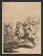 Rembrandt van Rijn (Dutch, 1606 - 1669), A Cavalry Fight, c. 1632, etching