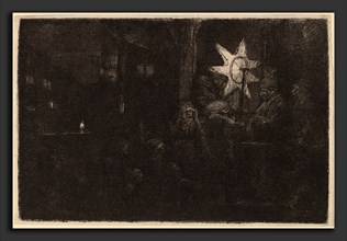 Rembrandt van Rijn (Dutch, 1606 - 1669), The Star of the Kings: a Night Piece, c. 1651, etching,