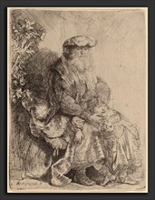 Rembrandt van Rijn (Dutch, 1606 - 1669), Abraham Caressing Isaac, c. 1637, etching