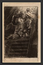Rembrandt van Rijn (Dutch, 1606 - 1669), Jacob's Ladder, 1655, etching, burin and drypoint
