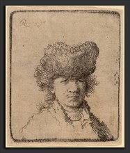 Rembrandt van Rijn (Dutch, 1606 - 1669), Self-Portrait in a Fur Cap, 1630, etching