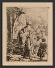 Rembrandt van Rijn (Dutch, 1606 - 1669), Abraham Casting Out Hagar and Ishmael, 1637, etching with