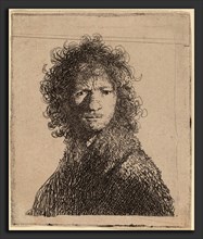 Rembrandt van Rijn (Dutch, 1606 - 1669), Self-Portrait, Frowning, 1630, etching