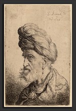 Salomon Koninck (Dutch, 1609 - 1656), Bust of a Man with a Turban Facing Left, 1638, etching and