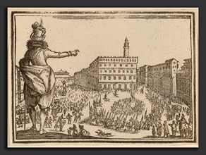 Edouard Eckman after Jacques Callot (Flemish, born c. 1600), Piazza della Signoria, Florence, 1621,