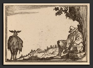 Edouard Eckman after Jacques Callot (Flemish, born c. 1600), Peasant Removing His Shoe, 1621,