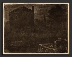 Allart van Everdingen (Dutch, 1621 - 1675), Nocturnal Landscape with Horse and Church Spire,