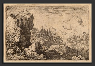Allart van Everdingen (Dutch, 1621 - 1675), Three Travelers at the Foot of a High Rock, probably c.