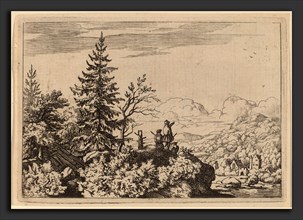 Allart van Everdingen (Dutch, 1621 - 1675), Two Men on a Hill, probably c. 1645-1656, etching