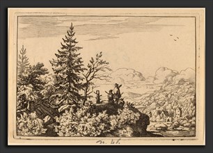 Allart van Everdingen (Dutch, 1621 - 1675), Two Men on a Hill, probably c. 1645-1656, etching