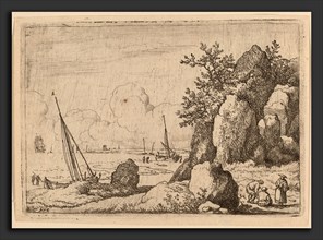 Allart van Everdingen (Dutch, 1621 - 1675), Seascape with Three Figures to the Right, probably c.