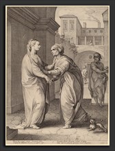 Hendrik Goltzius in the style of Parmigianino (Dutch, 1558 - 1617), The Visitation, 1593, engraving