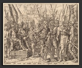 after Maerten van Heemskerck, David's Brother Relating to Him Goliath's Challenge, c.1556,