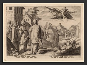 Dutch 16th Century after Hendrik Goltzius, Mercury Enamored of Herse, 1590, engraving on laid paper