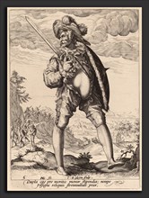 Jacques de Gheyn II after Hendrik Goltzius (Dutch, 1565 - 1629), Standard Bearer, 1587, engraving