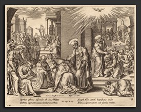 Philip Galle after Maerten van Heemskerck (Flemish, 1537 - 1612), The People of Samaria Receive the