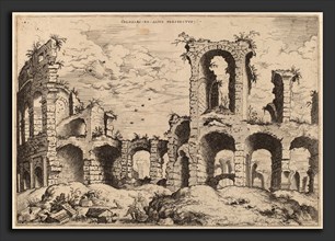 Hieronymus Cock (Flemish, c. 1510 - 1570), Second View of the Colosseum, probably 1550, etching on