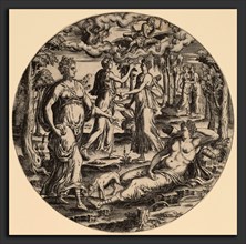 Abraham de Bruyn (Flemish, 1540 - 1587), Diana and Her Nymphs in a Garden, 1569, engraving