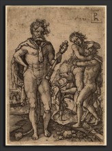 Peter Maes after Heinrich Aldegrever (Netherlandish, 1560 - active 1591), Hercules and Antaeus,