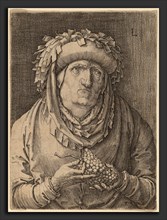 Lucas van Leyden (Netherlandish, 1489-1494 - 1533), The Old Woman with Grapes, c. 1523, engraving