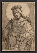 Lucas van Leyden (Netherlandish, 1489-1494 - 1533), Saint Catherine, 1520, engraving