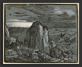 Hendrik Goltzius (Dutch, 1558 - 1617), Cliff on the Seashore, probably 1592-1595, woodcut,