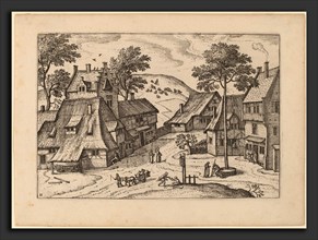 Carel Collaert (Flemish, active c. 1650), Village Square with Shrine, published in or before 1676,