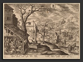 Adriaen Collaert after Hans Bol (Flemish, c. 1560 - 1618), The Nativity and the Flight into Egypt