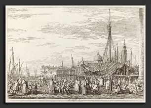 Canaletto (Italian, 1697 - 1768), The Market on the Molo [upper left], c. 1735-1746, etching on