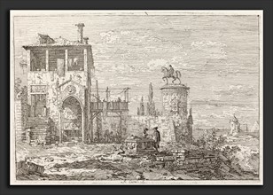 Canaletto (Italian, 1697 - 1768), The Equestrian Monument [upper right], c. 1735-1746, etching on