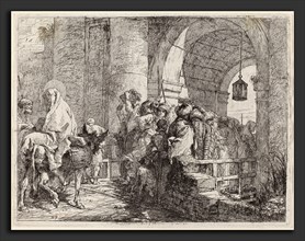 Giovanni Domenico Tiepolo (Italian, 1727 - 1804), The Holy Family Arriving at a City Gate,