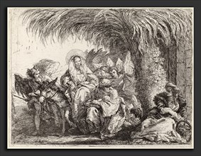 Giovanni Domenico Tiepolo (Italian, 1727 - 1804), Joseph Kneels with the Child before Mary on the