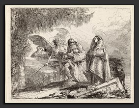 Giovanni Domenico Tiepolo (Italian, 1727 - 1804), The Flight, Holy Family Walking with Angel,