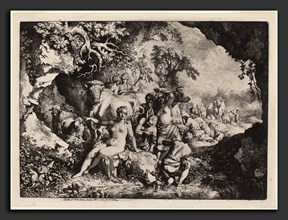 Christian Wilhelm Ernst Dietrich (German, 1712 - 1774), Nymphs Bathing in a Cave, 1741, etching on