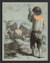 Francesco Londonio (Italian, 1723 - 1783), Shepherd with Donkey, Sheep and Goat, 1759, etching