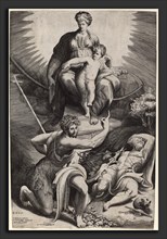 Giulio Bonasone (Italian, c. 1498 - c. 1580), The Vision of St. Jerome, engraving